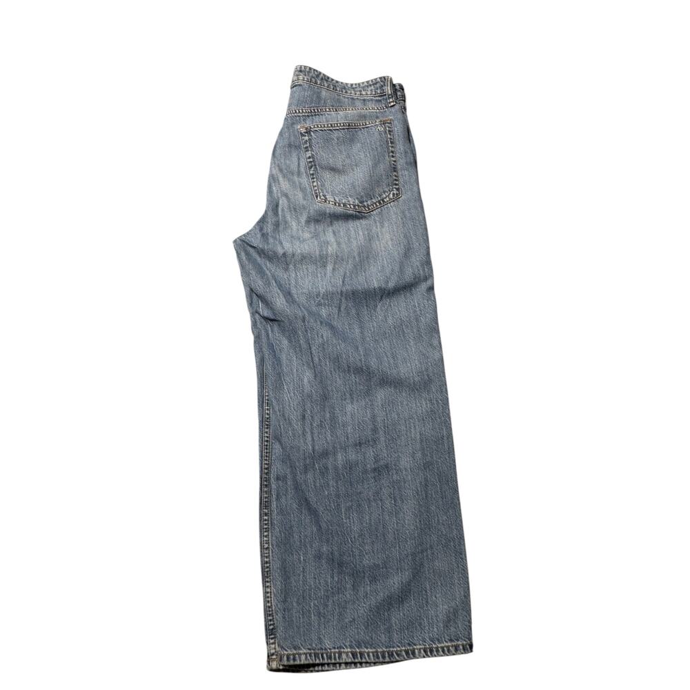 Rag & Bone Lori Mid-Rise Crop Wide Leg Jeans Womens 31 Blue Medium Wash 5-Pocket - Picture 5 of 16